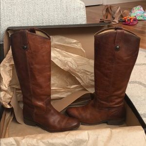 Frye Melissa button wide calf boot - cognac